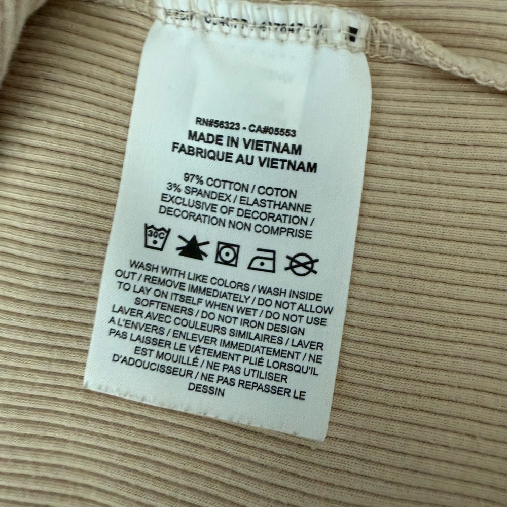 Nike Light Beige Ribbed Crop Top - Picture 7 of 8